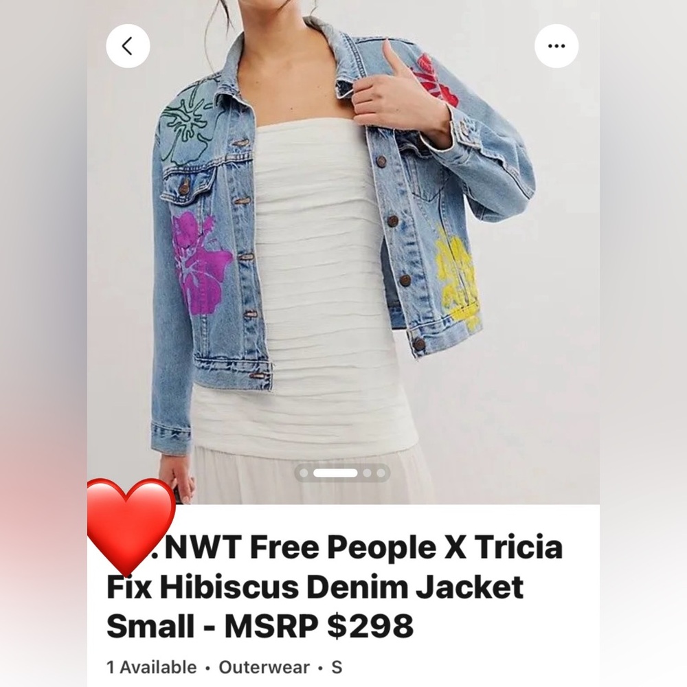 ❤️FREE PEOPLE X TRICA FIX JEAN JACKET SIZE SMALL ❤️